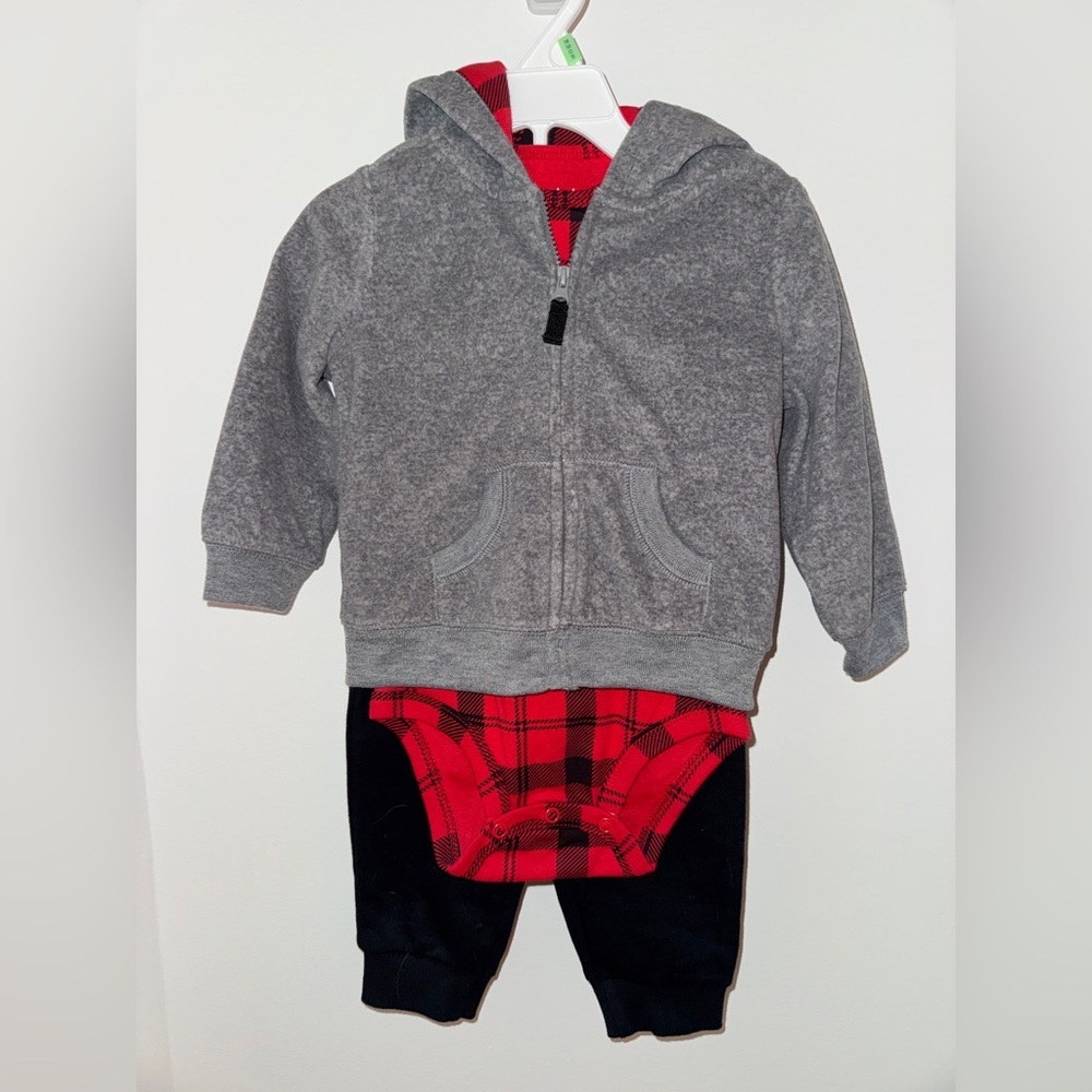 Carter's Red and Black Plaid Outfit